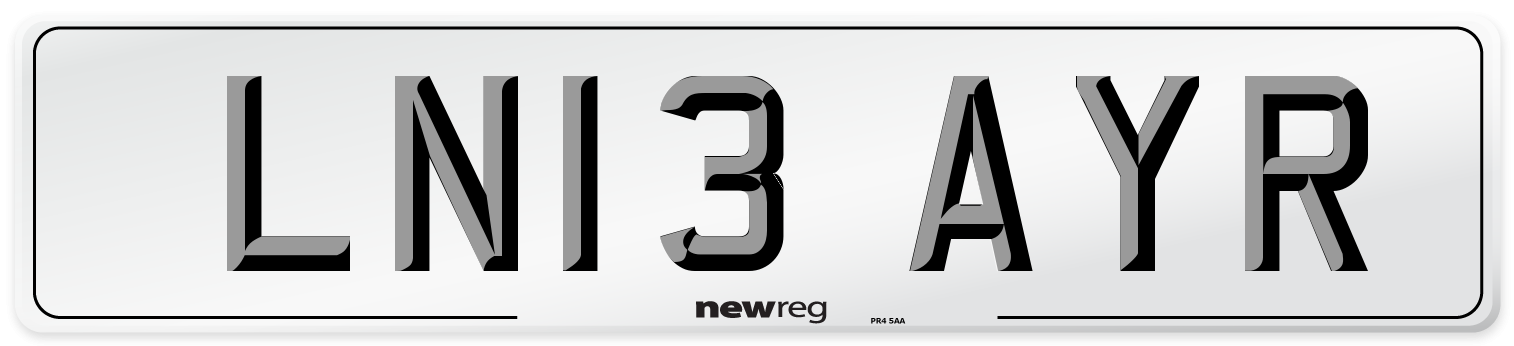 LN13 AYR Number Plate from New Reg